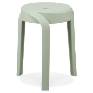 Tabouret bas empilable 'POMPA' en matière plastique vert clair