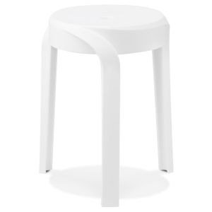 Tabouret bas empilable 'POMPA en matière plastique blanc