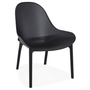 Fauteuil lounge de jardin perforé 'SILO' noir design