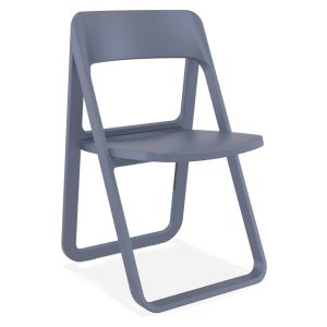 Chaise pliable intérieur / extérieur 'SLAG' en matière plastique gris foncé