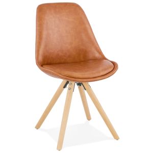Chaise design 'STREET' en matière synthétique brune