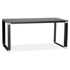 Bureau droit design 'XLINE' en bois noir - 160x80 cm