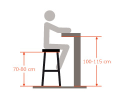 Tabourets haut - hauteur 75 cm et plus