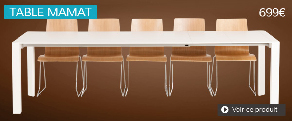 Table extensible blanche MAMAT