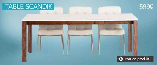 Table extensible blanche SCANDIK