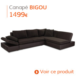 Déco d'automne - Canapé d'angle BIGOU brun