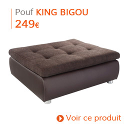 Déco d'automne - Pouf de canapé KING BIGOU brun