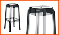 Tabouret de bar LENO noir transparent - Alterego Design