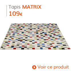 Decoration Vintage - Tapis coloré à poils courts MATRIX