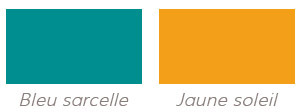 Bleu sarcelle et jaune soleil - Couleurs tendance pour votre déco 2014