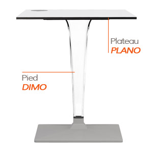 Pied DIMO et plateau PLANO - Table composée Alterego