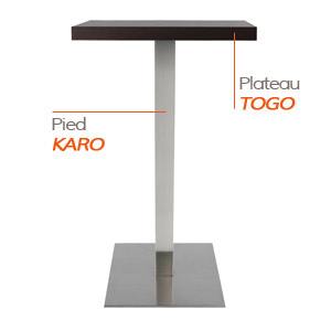 Pied KARO et plateau TOGO - Table composée Alterego