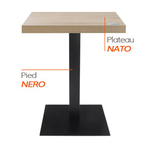 Pied NERO et plateau NATO - Table composée Alterego