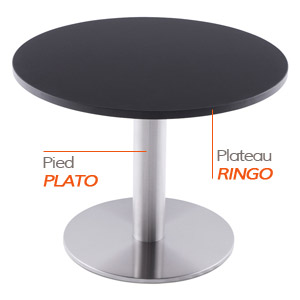 Pied PLATO et plateau RINGO - Table composée Alterego