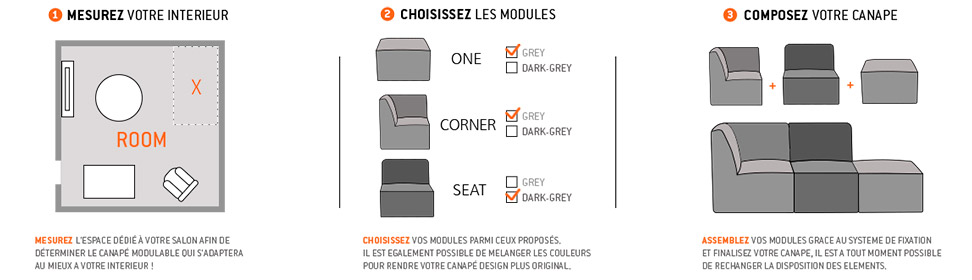 Choisissez votre canapé modulable Alterego Design